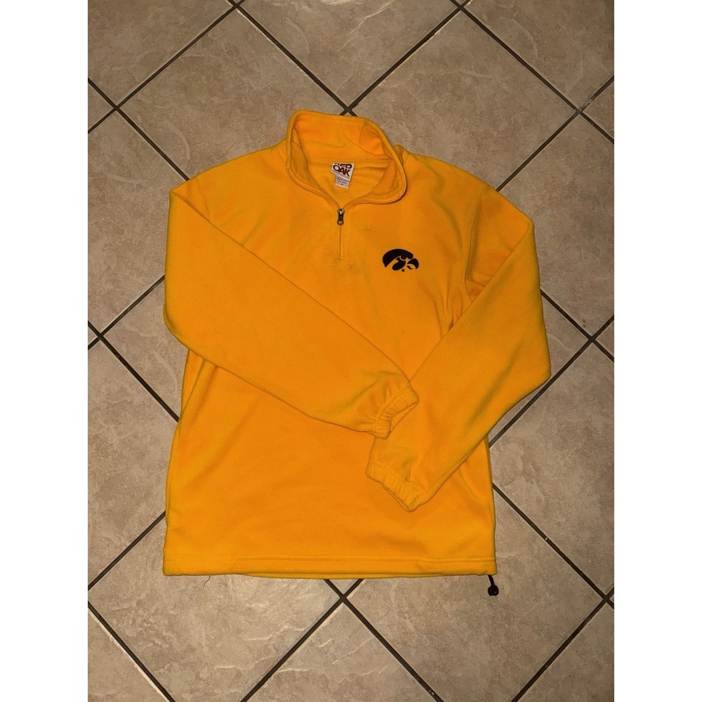Iowa Hawkeyes Quarter Zip Fleece Pullover Red Oak Sportswear M Gold NCAA